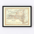 Vintage Map of New York 1846