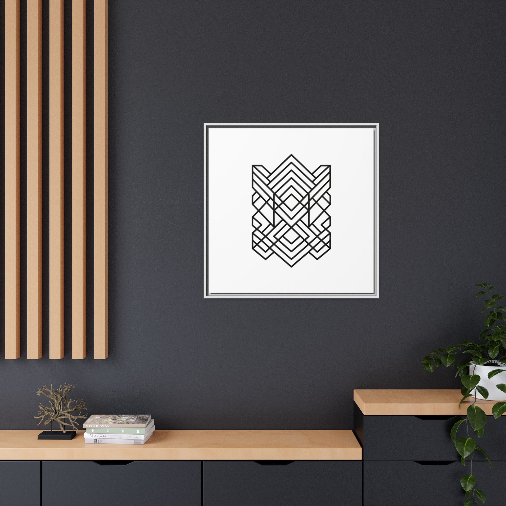 Framed Geometric Art Canvas