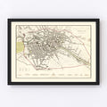 Vintage Map of Berlin, Germany 1833