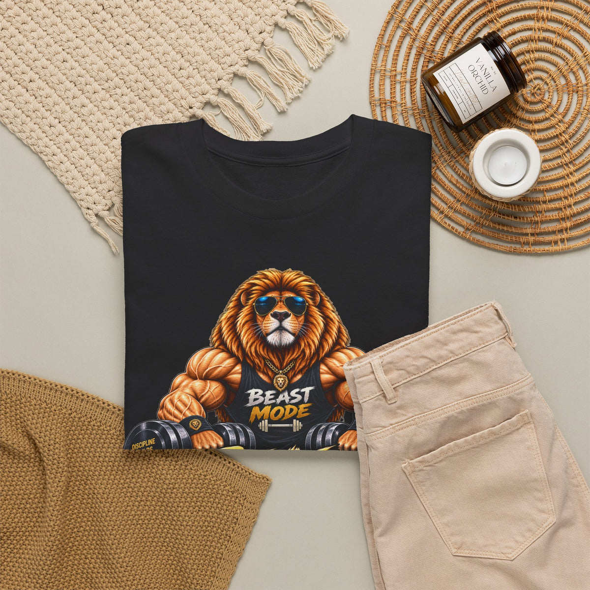 Beast Mode Lion T-Shirt — Workout Gym Fitness Tee