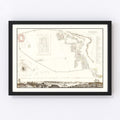Vintage Map of Pompeii, Italy 1832