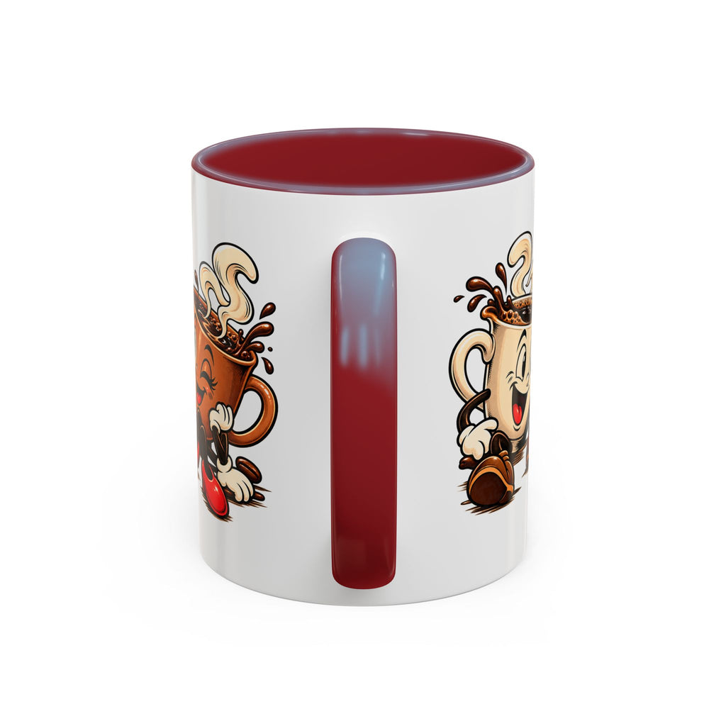 Coffee Cartoon Mug — Cute Dancing Coffee Cups Accent Mug