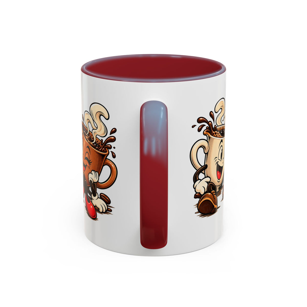 Coffee Cartoon Mug — Cute Dancing Coffee Cups Accent Mug