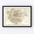 Vintage Map of Vienna, Austria 1833