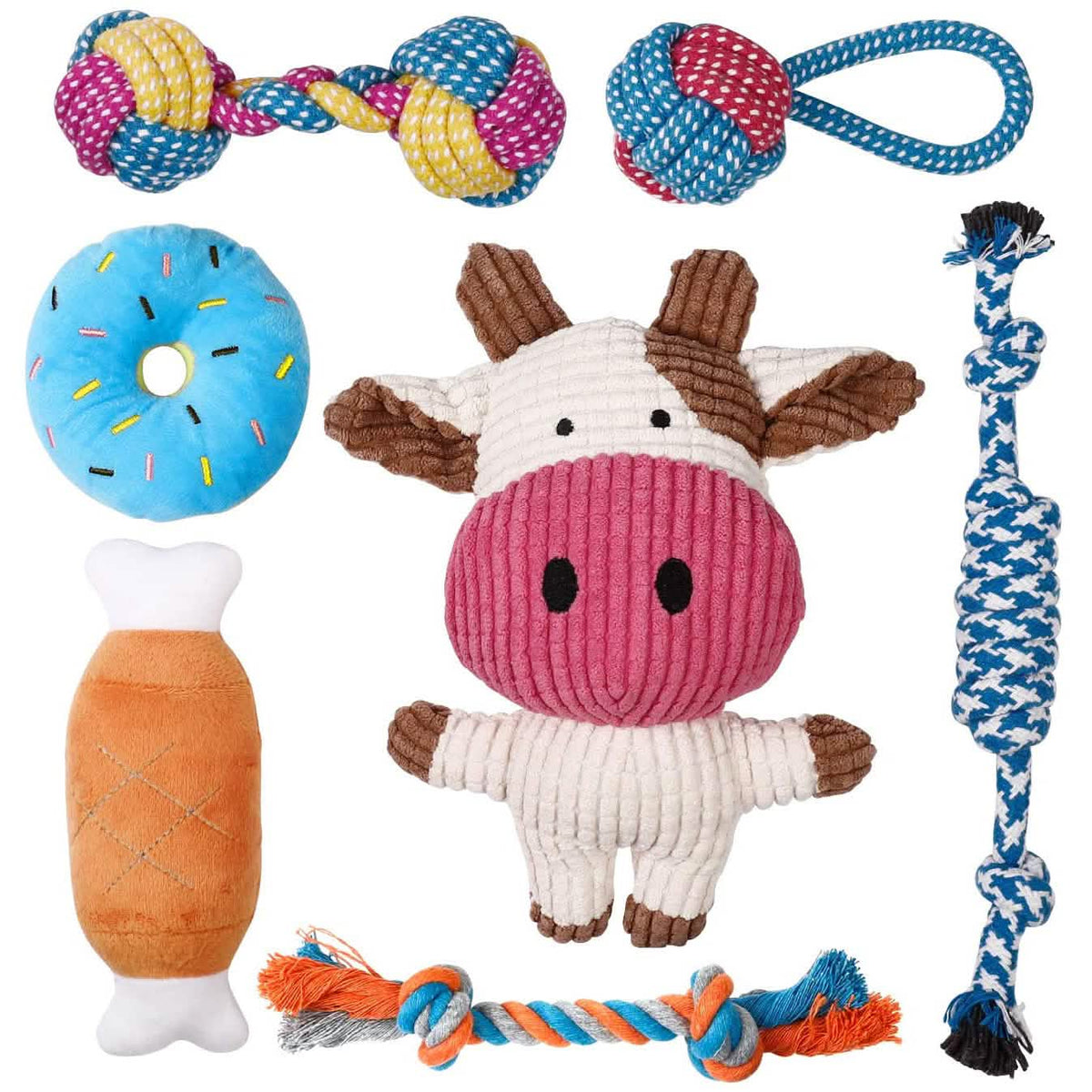 7-Piece: Puppy Cord Chew Toys