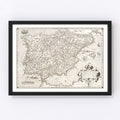 Vintage Map of Portugal 1570