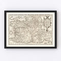 Vintage Map of France 1570