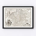 Vintage Map of Germania 1570