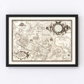 Vintage Map of Russia, Japan & China 1570