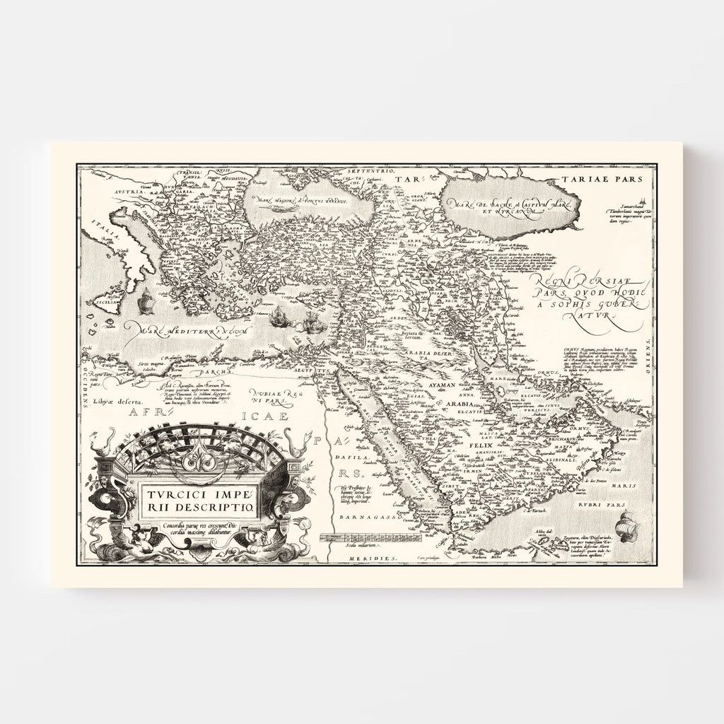 Vintage Map of Turkish Empire, 1570