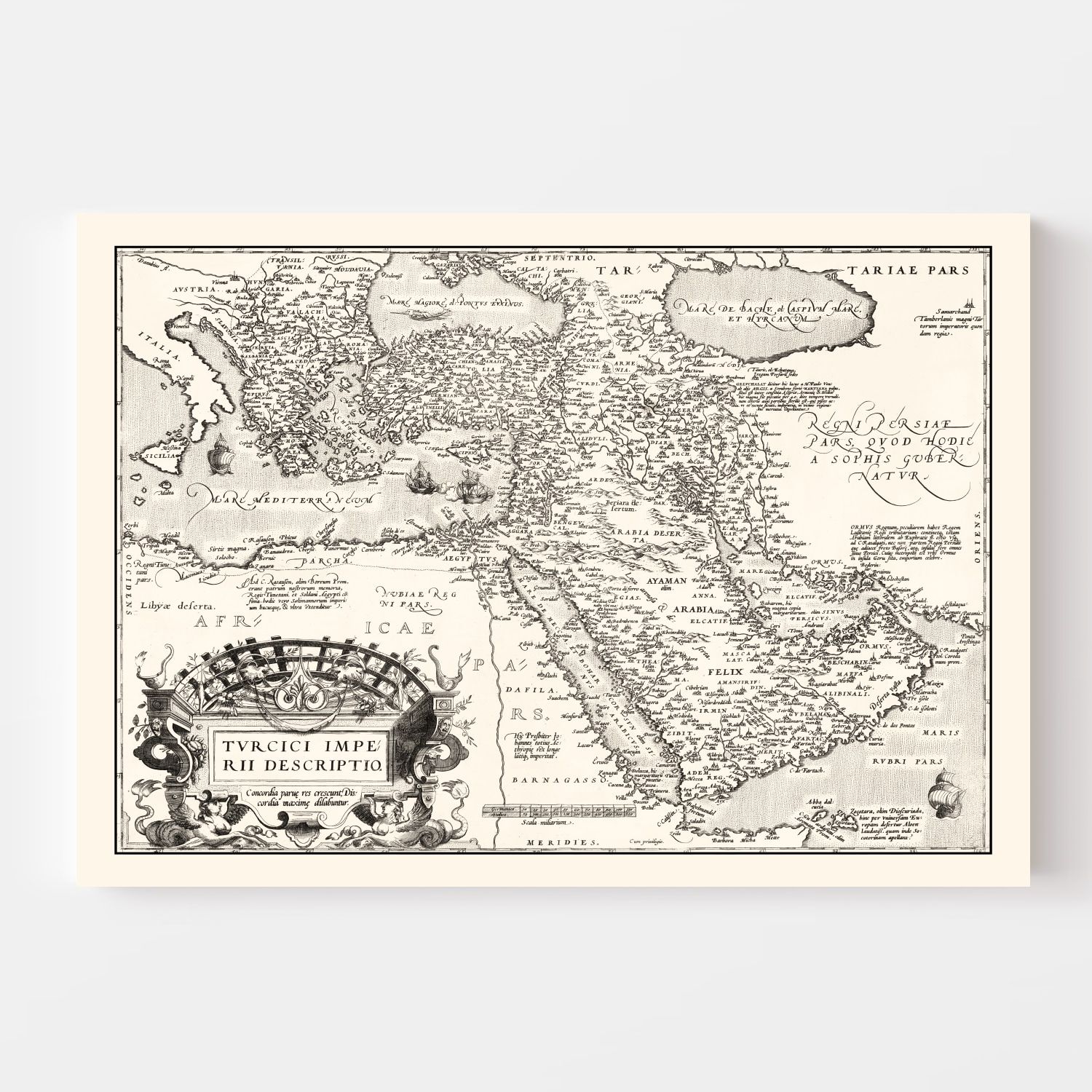 Vintage Map of Turkish Empire, 1570