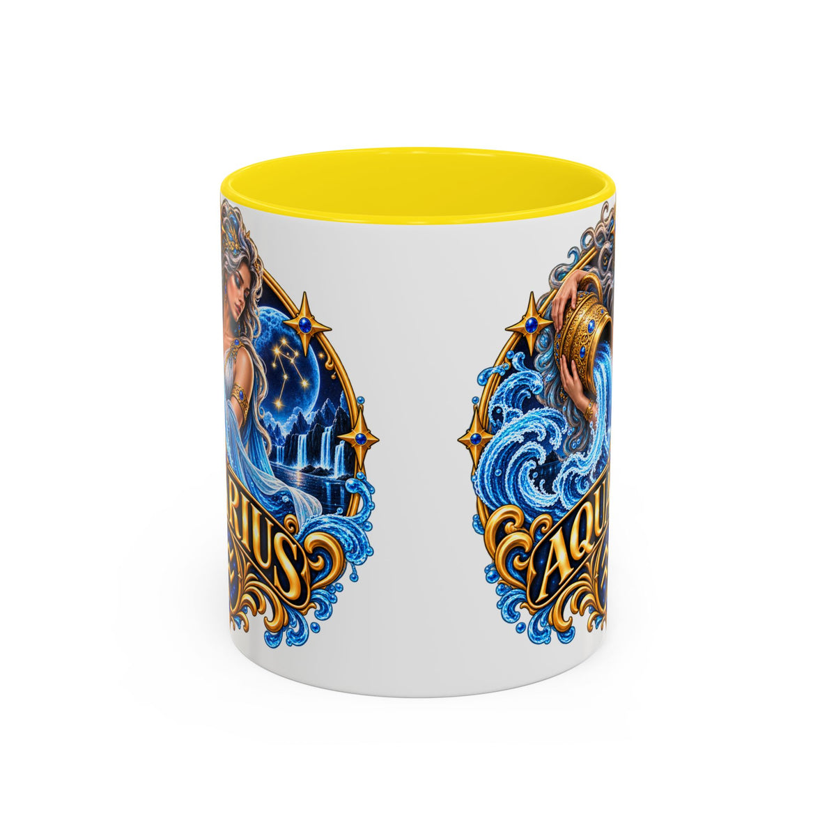 Aquarius Zodiac Coffee Mug — Illustrated Water Bearer Astrology Gift (11/15oz)