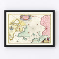 Vintage Map of North Pole, 1665