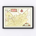 Vintage Map of Russia 1665