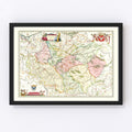 Vintage Map of Poland 1665