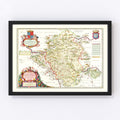 Vintage Map of Poland 1665