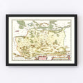 Vintage Map of Southwestern Poland 1665