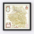 Vintage Map of Austria from Above 1665
