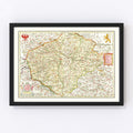 Vintage Map of Bohemia (Czech Republic) 1665