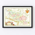 Vintage Map of Silesia 1665