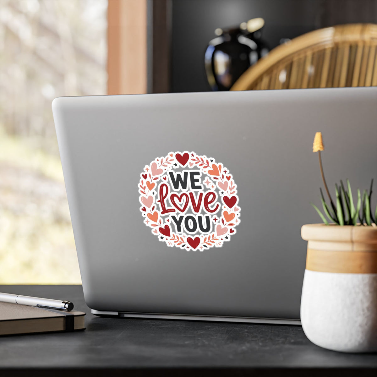 We Love You Heart Wreath Vinyl Sticker — Decal for Windows, Laptops & Gifts