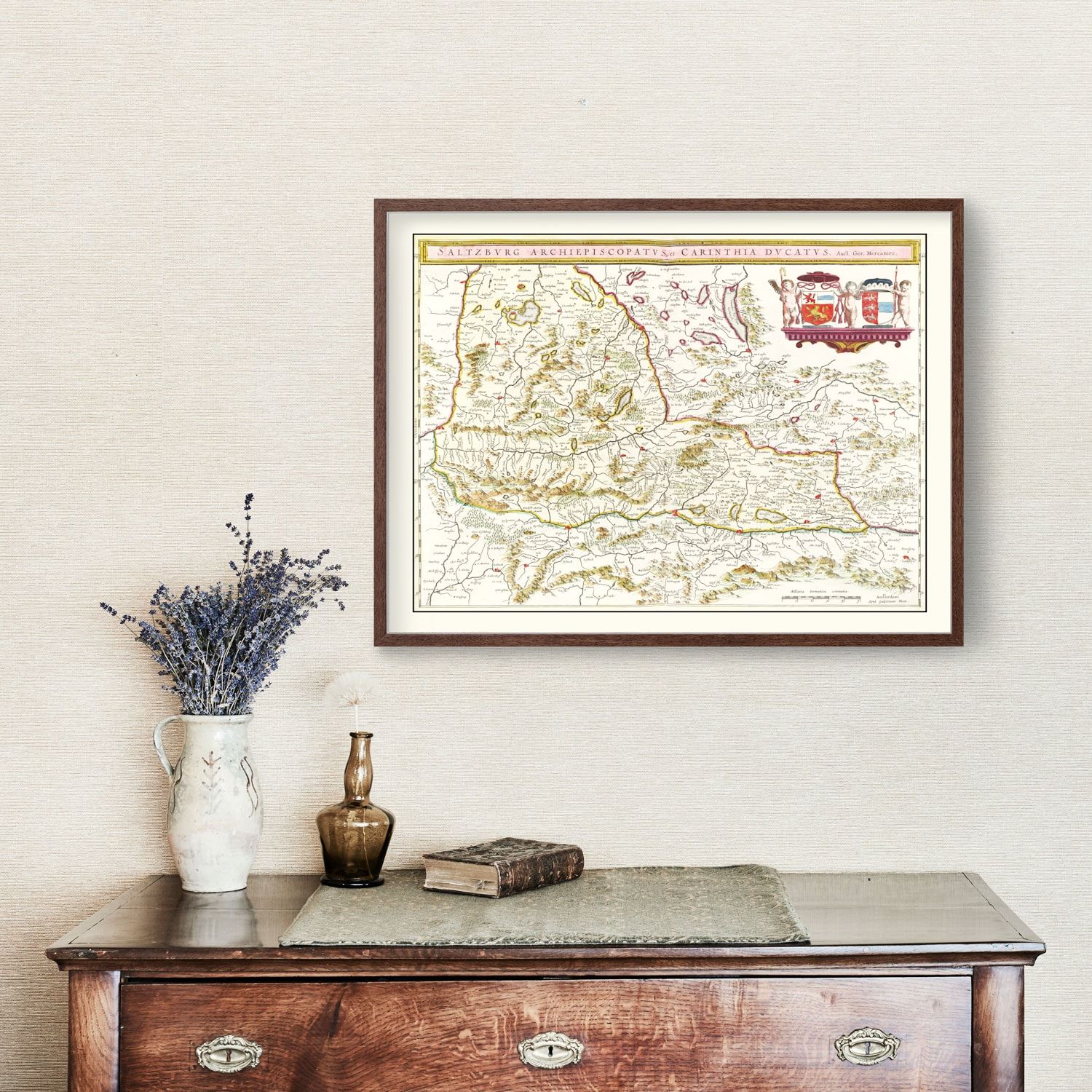 Vintage Map of Western Austria 1665