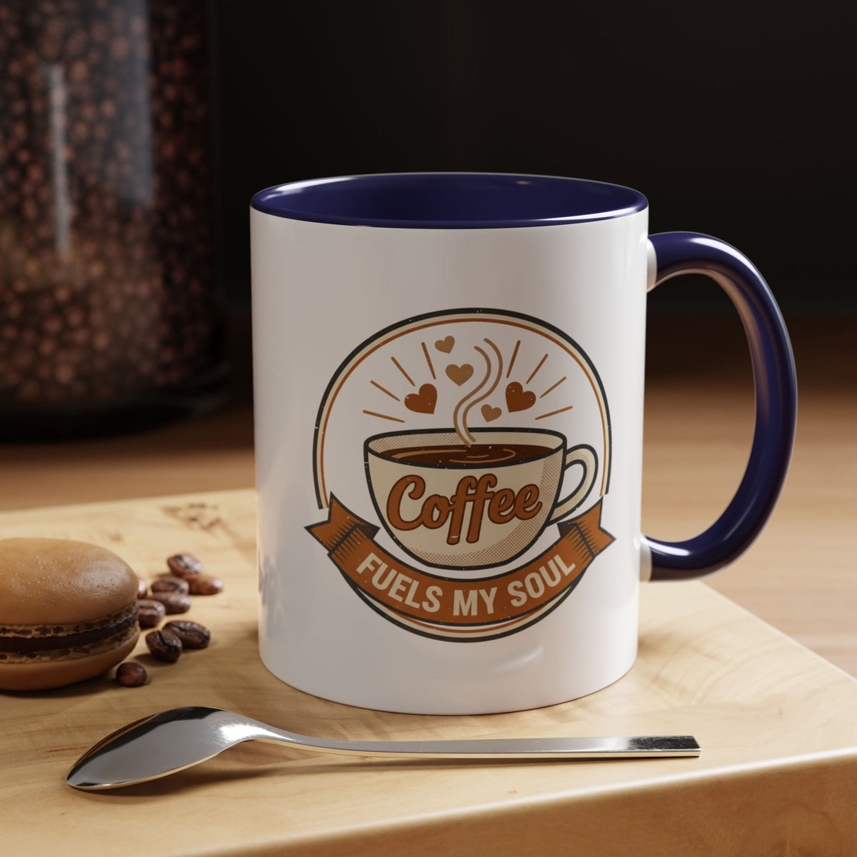 Coffee Mug - "Coffee Fuels My Soul" Accent Ceramic Mug (11/15oz)
