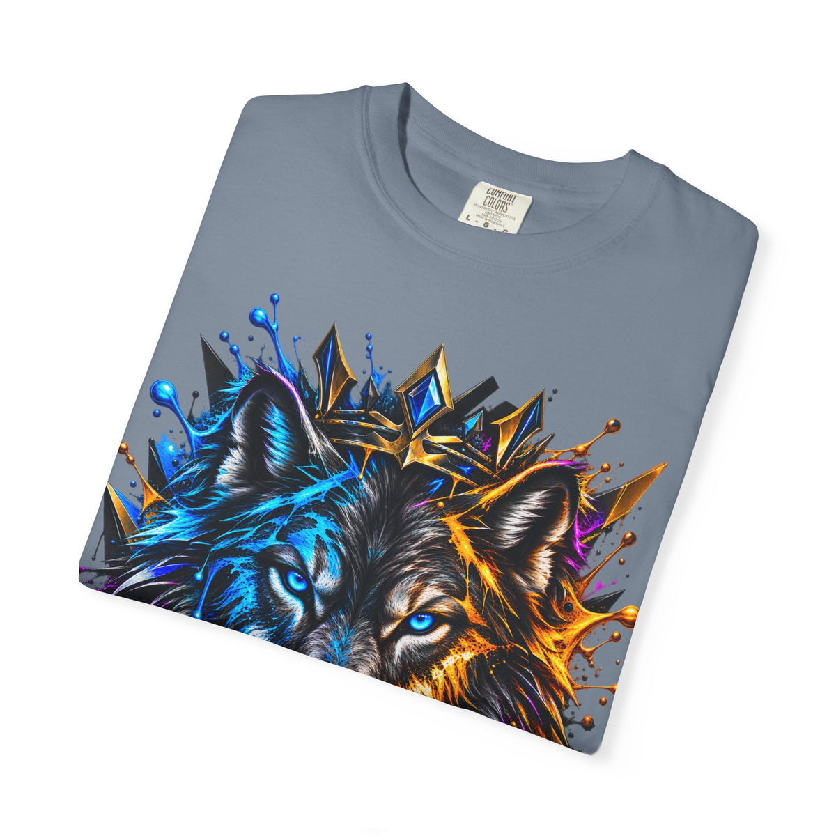 Wolf Head Graphic T-Shirt — Colorful Splash Art Tee