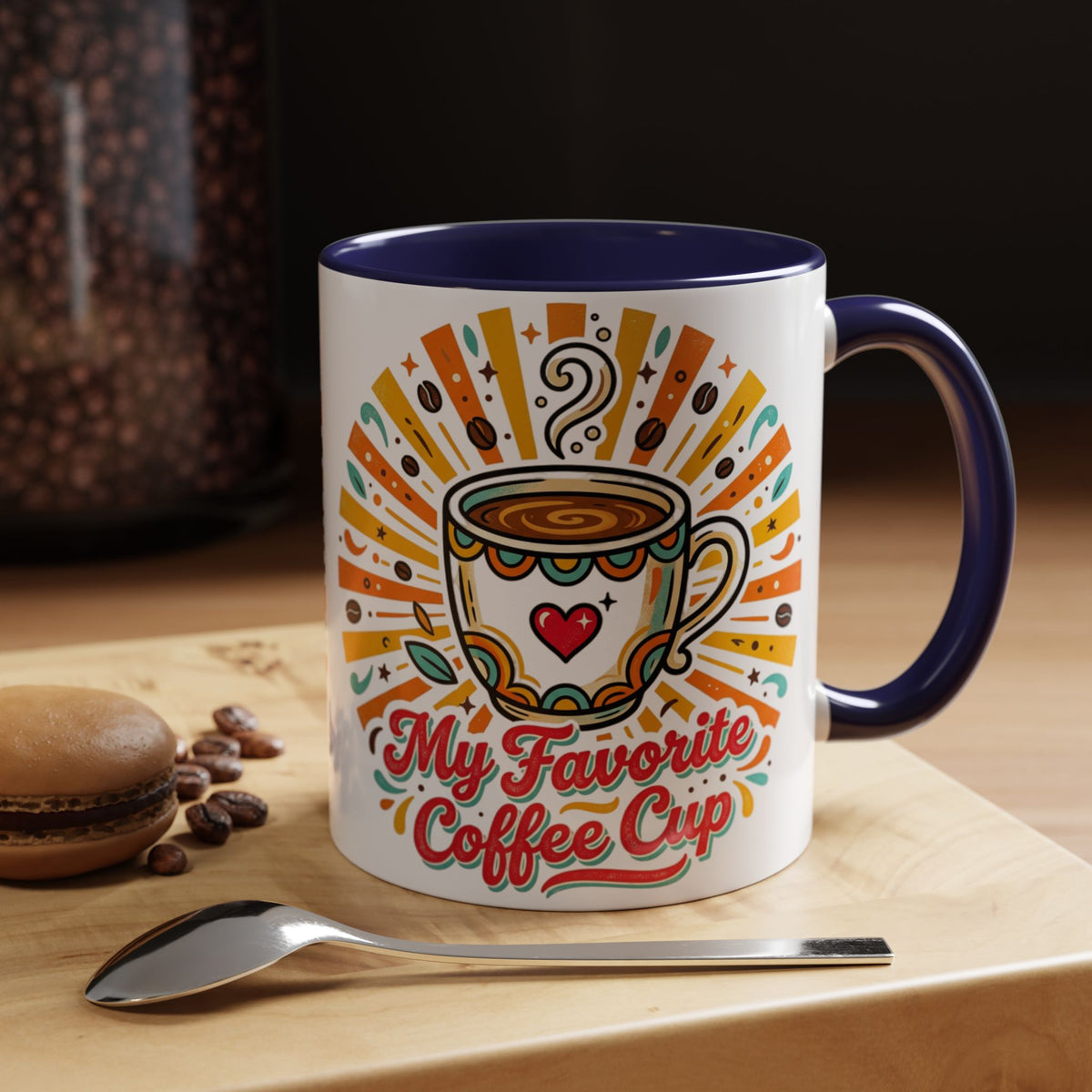 My Favorite Coffee Cup Accent Mug — Colorful Ceramic Coffee Mug (11/15oz)