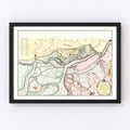 Vintage Map of Antwerp, Belgium 1665
