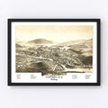 Vintage Map of Luzerne & Hadley, New York 1888