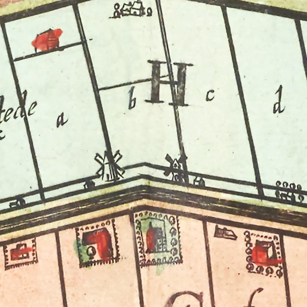 Vintage Map of Zijpe, Holland 1665