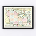 Vintage Map of Schermer, Holland 1665