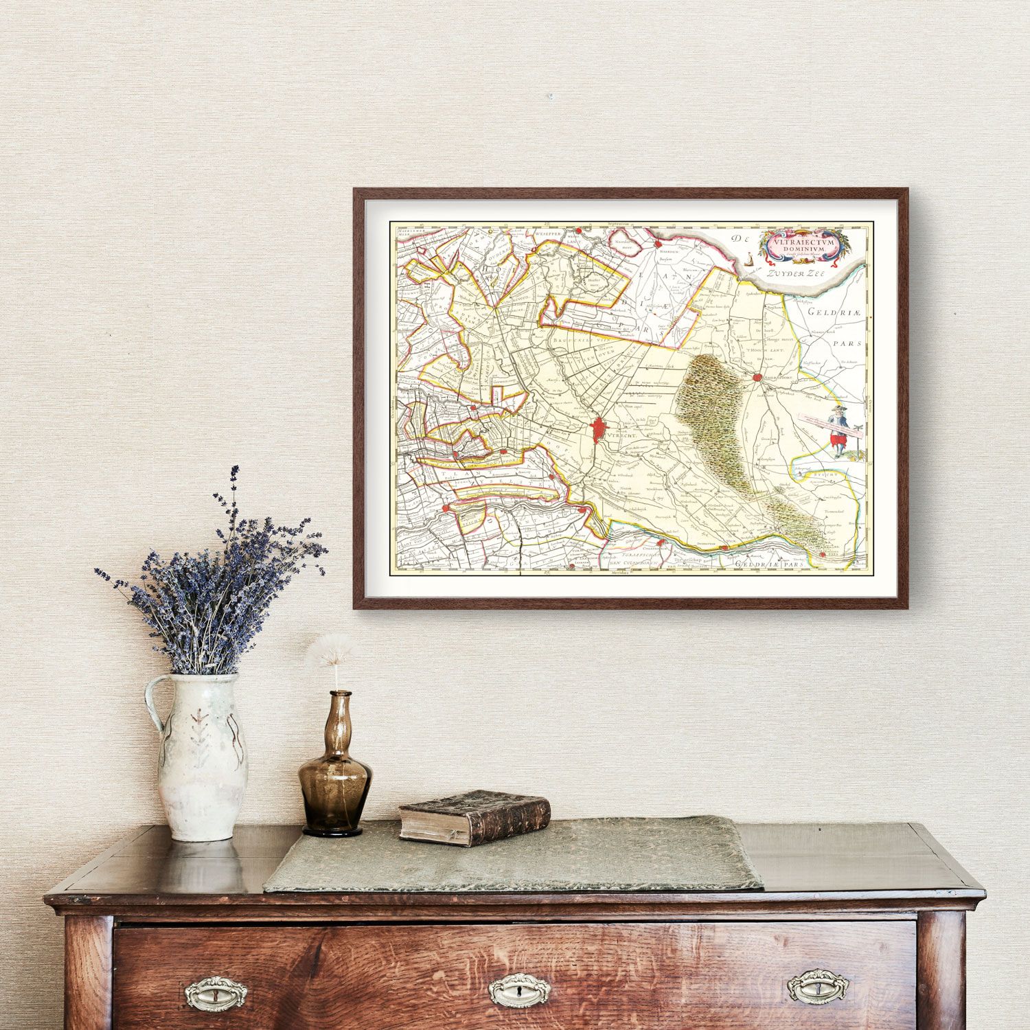 Vintage Map of Utrecht, Holland 1665