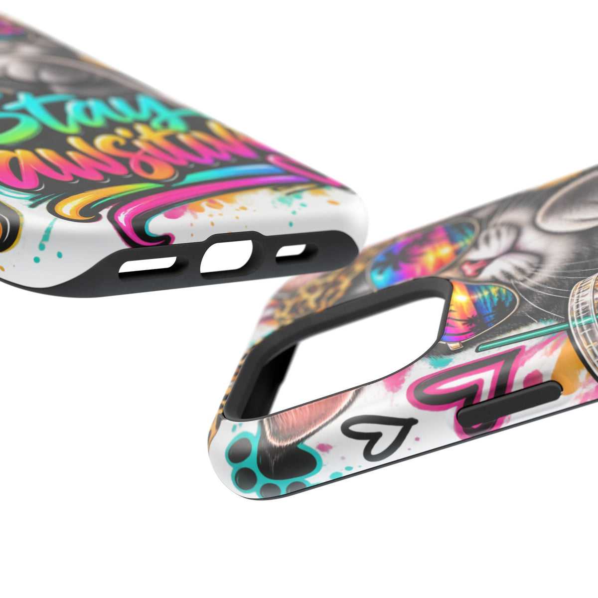 Phone Case — "Stay Pawsitive" Cat Impact-Resistant Case
