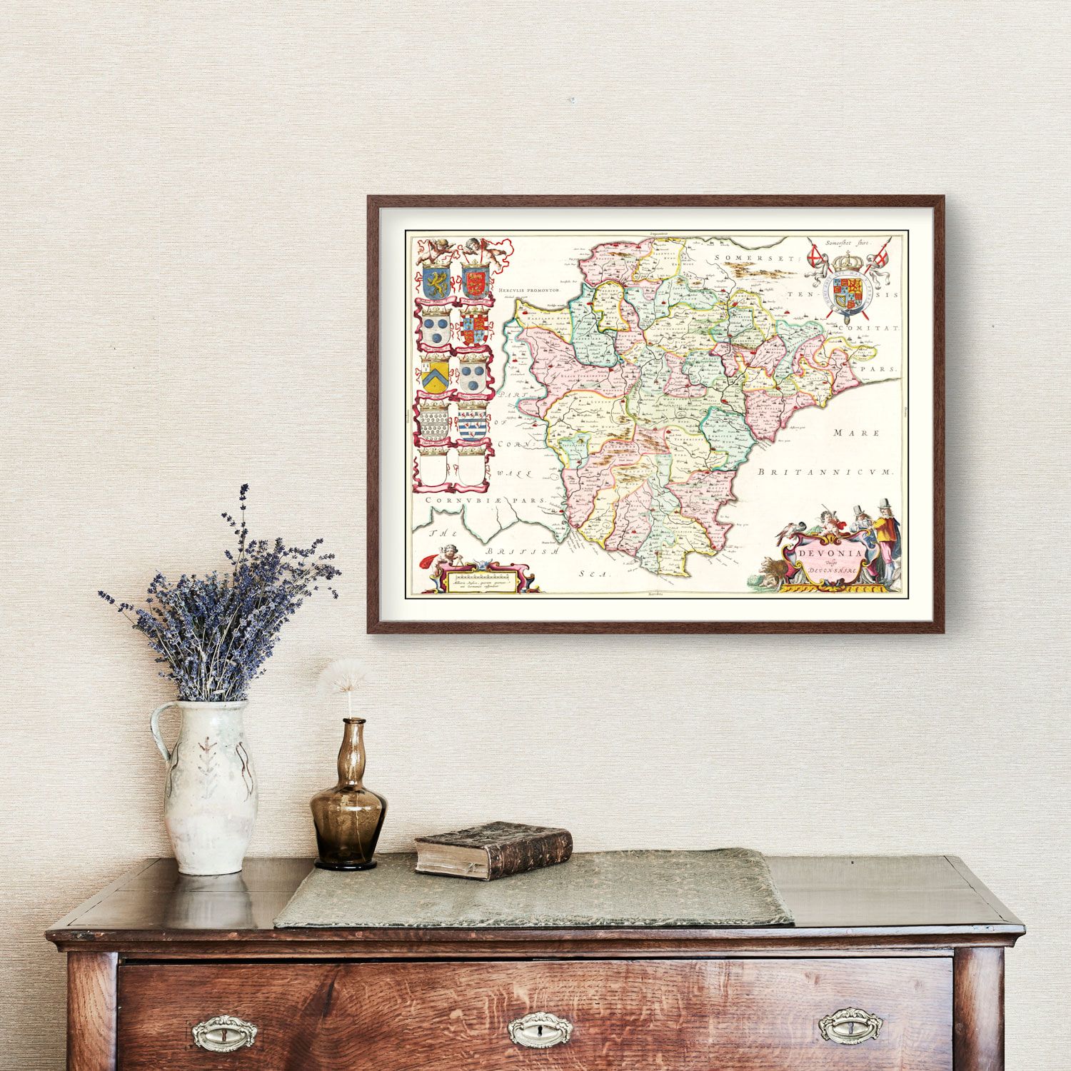 Vintage Map of Devon 1665