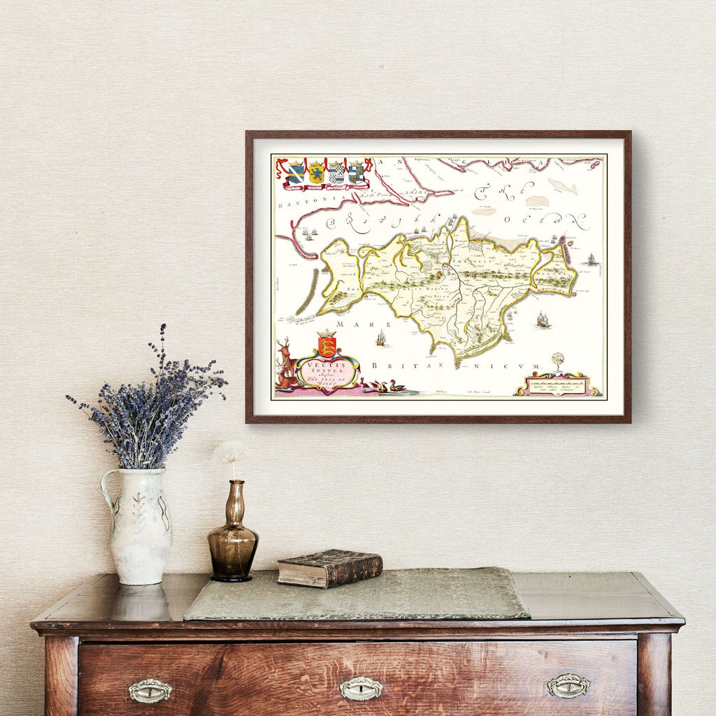 Vintage Map of the Isle of Wight 1665