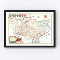 Vintage Map of Kent 1665