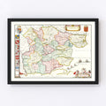 Vintage Map of Essex 1665