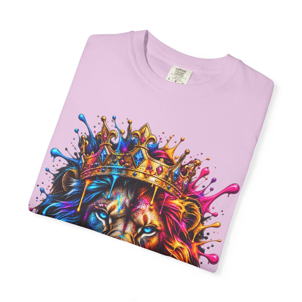 Color Splash Lion Tee — Regal Crown Graphic T-Shirt