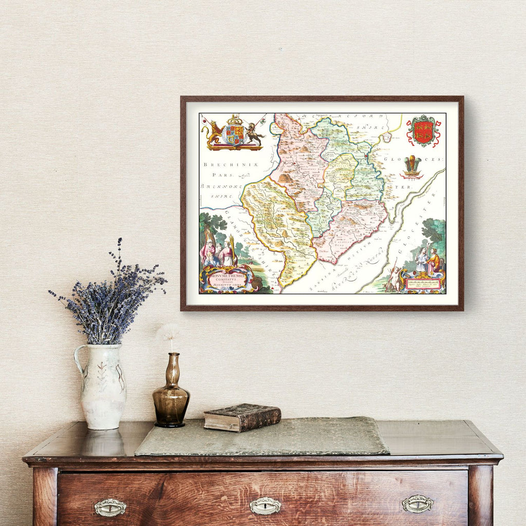 Vintage Map of Pembrokeshire 1665
