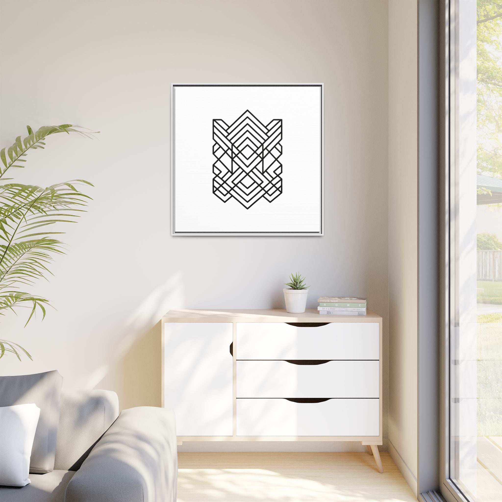 Framed Geometric Art Canvas