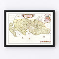 Vintage Map of Galloway, Scotland 1665