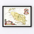 Vintage Map of Eskdale, Scotland 1665