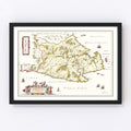 Vintage Map of Caithness, Scotland 1665