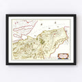 Vintage Map of Moravia, Scotland 1665