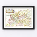 Vintage Map of Loch Ness, Scotland 1665