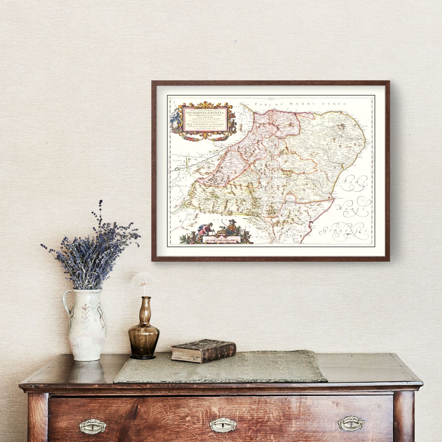 Vintage Map of Aberdeen Scotland 1665