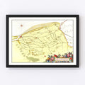 Vintage Map of Calais, France 1665