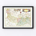 Vintage Map of Picardy, France 1665